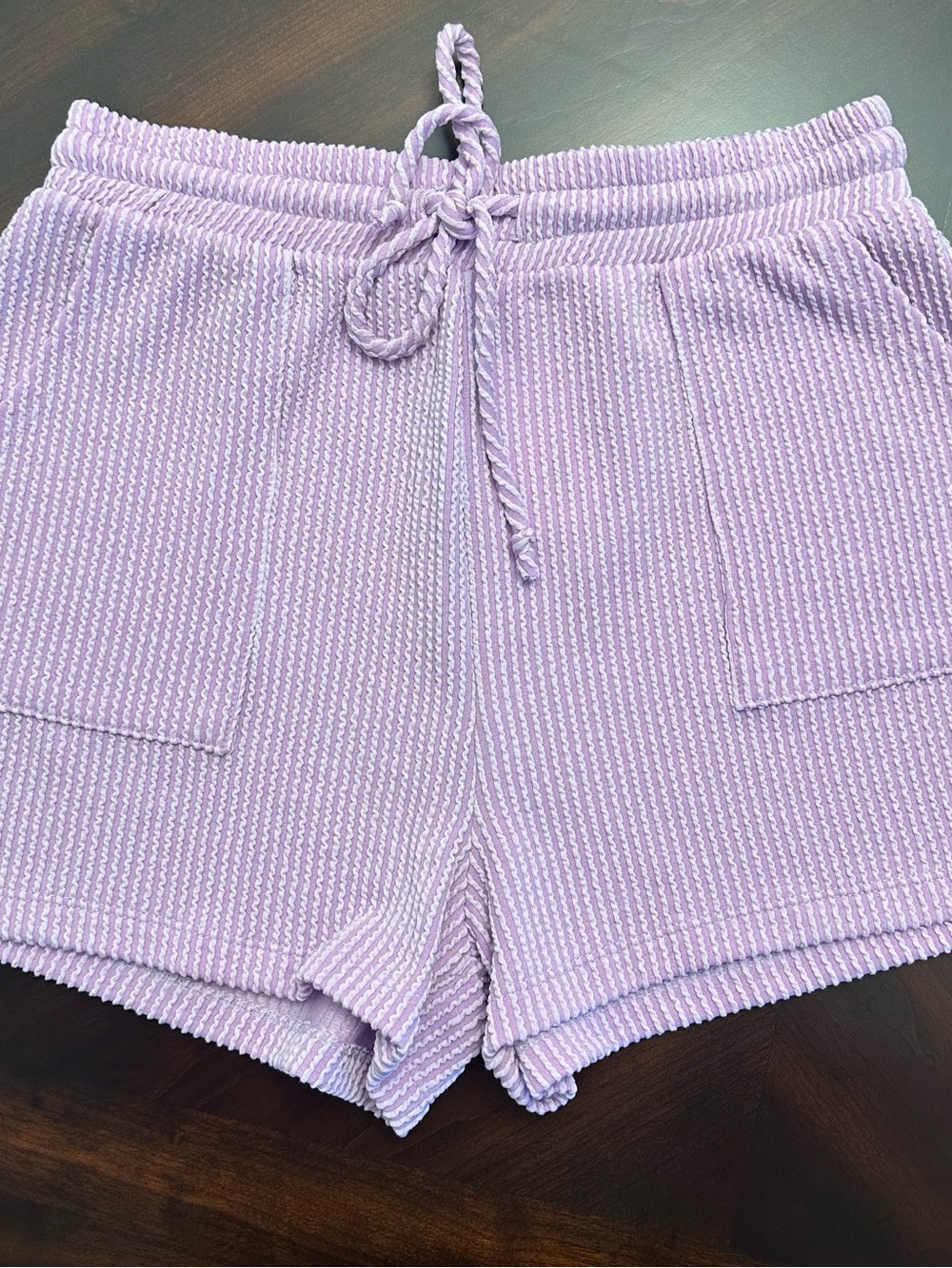 Women’s Bucket List Purple Textured Shorts Size M
